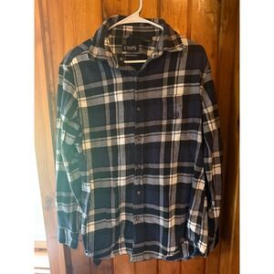 Chaps Performance Mens Plaid Button Down Shirt Long Sleeve Casual size Medium‎